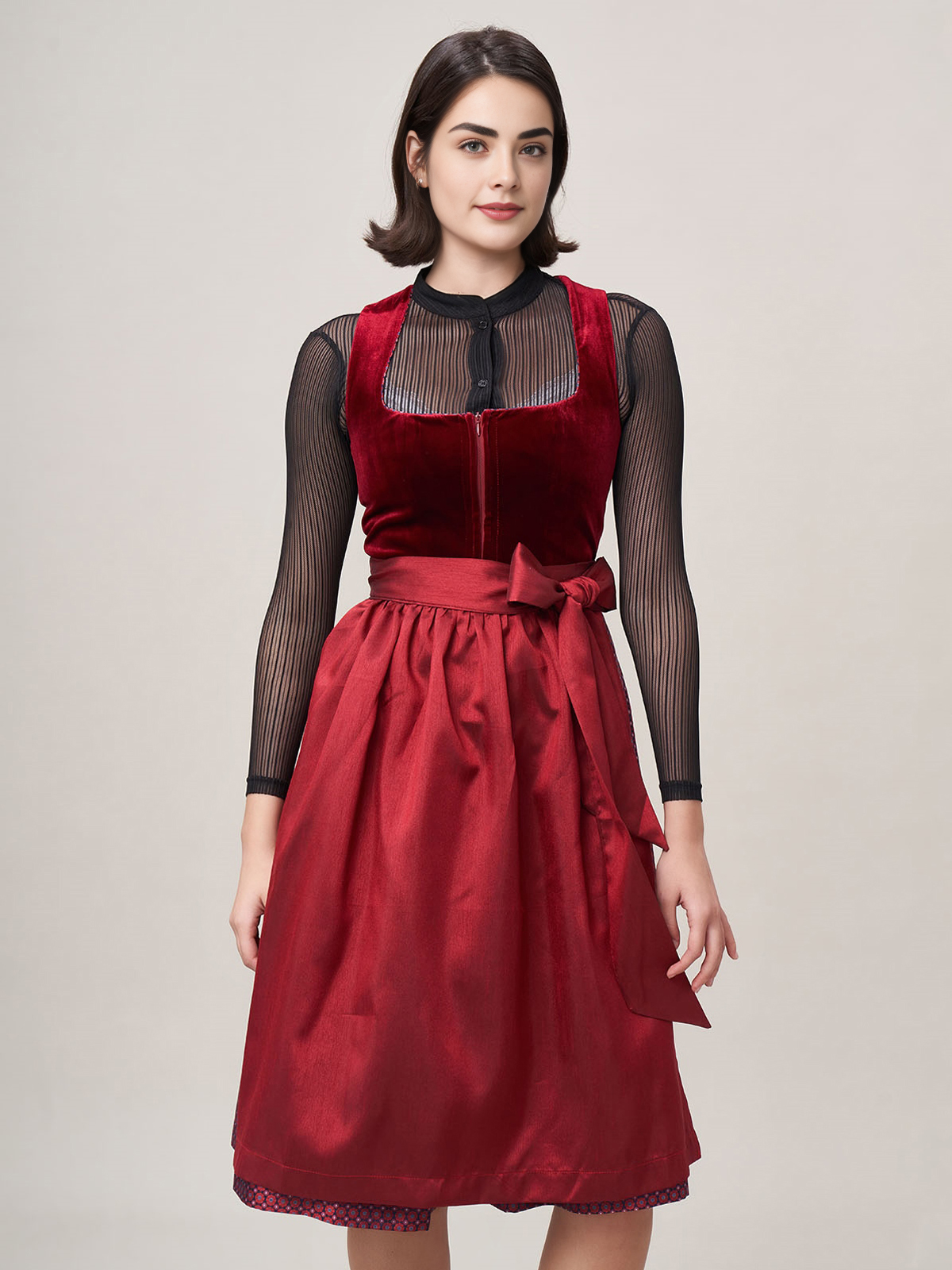 Modernes Dirndl in Rot