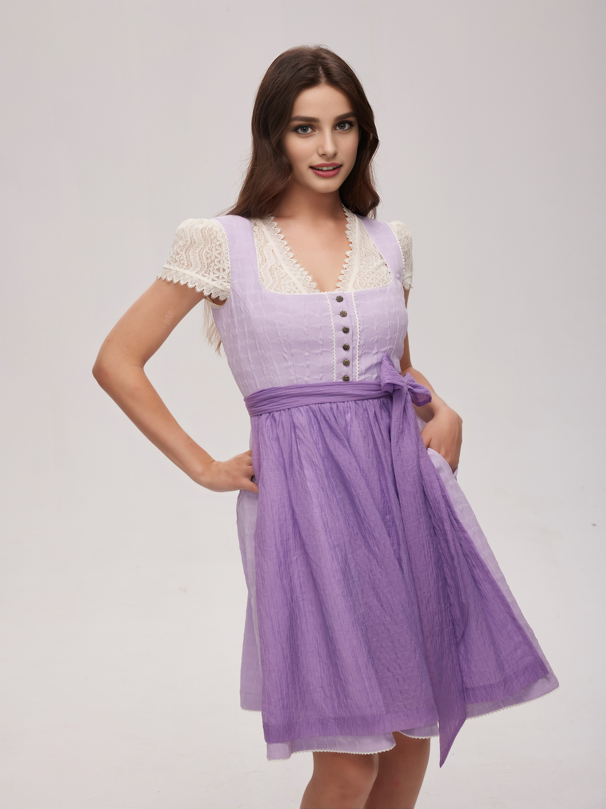 Pinkes Dirndl in zartem Lila-Ton