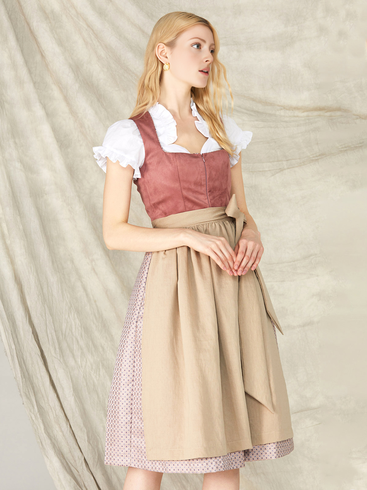 Marjo Samt Dirndl Blau